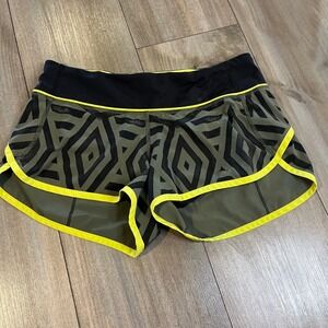 Lululemon Running Shorts Geometric Print Athletic Gym Size 4‎ Bin K-11